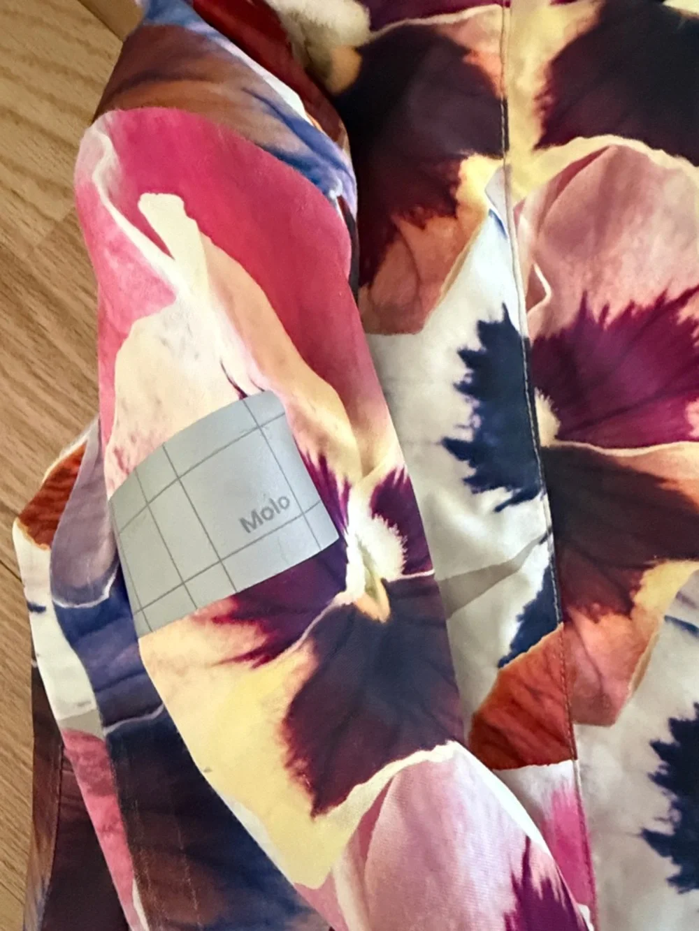 Molo multicolor Floral Pansy Print Hooded Jacket girls sz EUR 122